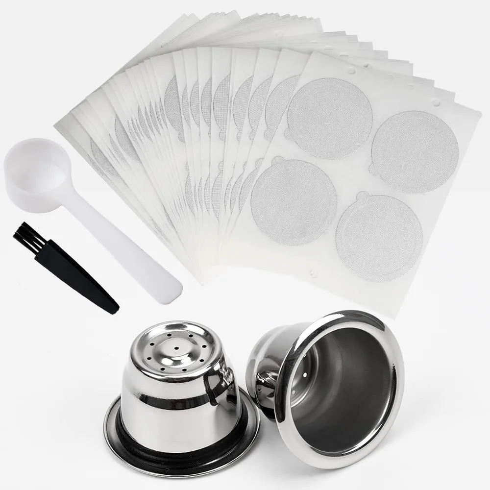  PHMEZLF Refillable Espresso Capsules 2 Cups 100 Lids — product photo