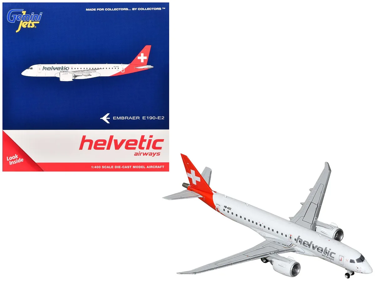 GeminiJets GeminiJets Embraer E190-E2 Helvetic Airways HB-AZC 1/400 Diecast — product photo
