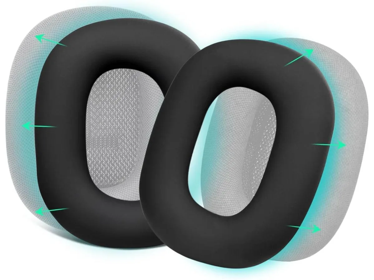 Black silicone ear-pad covers for AirPods Max headphones