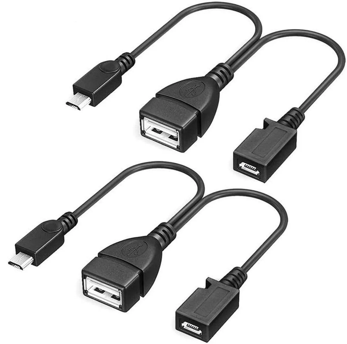 Vszerda Vszerda 2-in-1 Micro USB OTG Adapter with Power Port 8 Inches 2 Pack — product photo