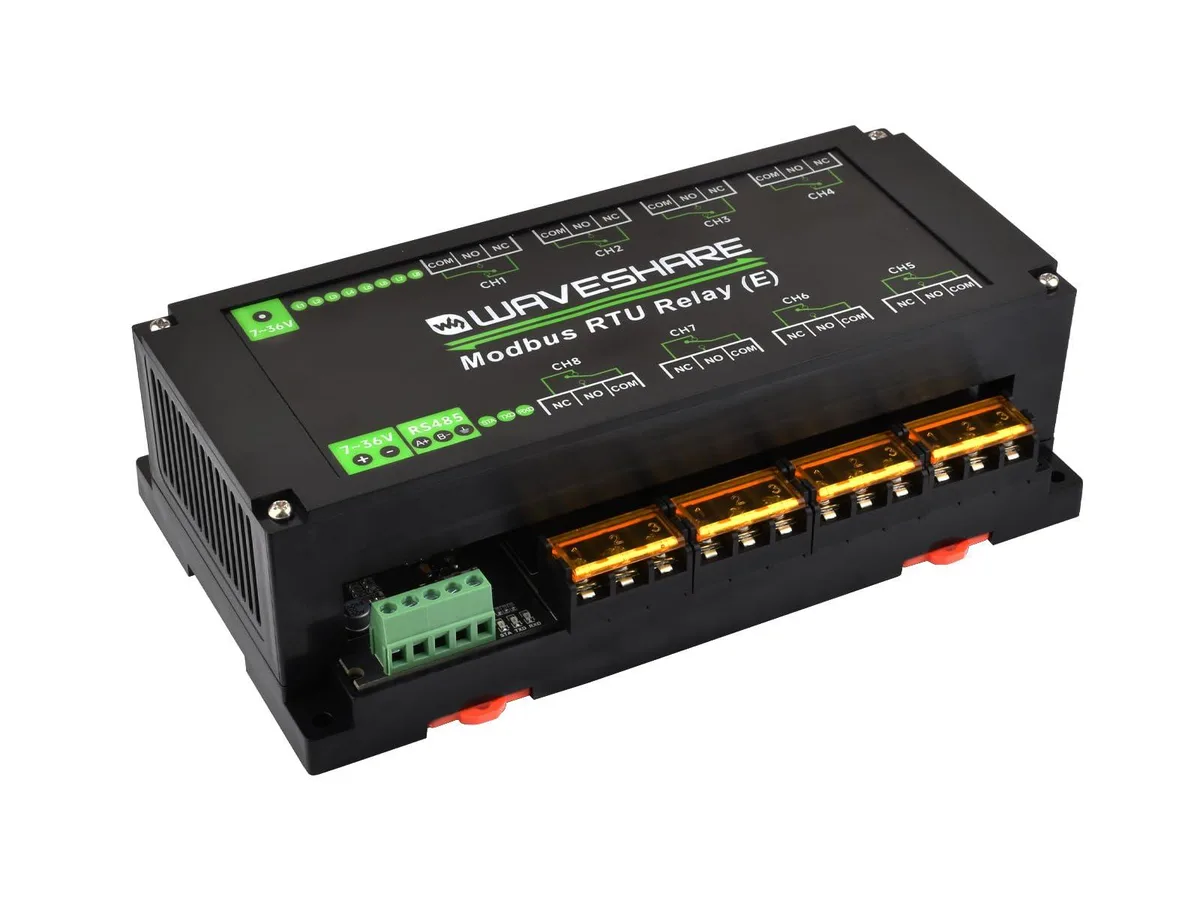 WaveShare WaveShare 8-ch Modbus RTU Relay Module (E) RS485 30A 250V — product photo