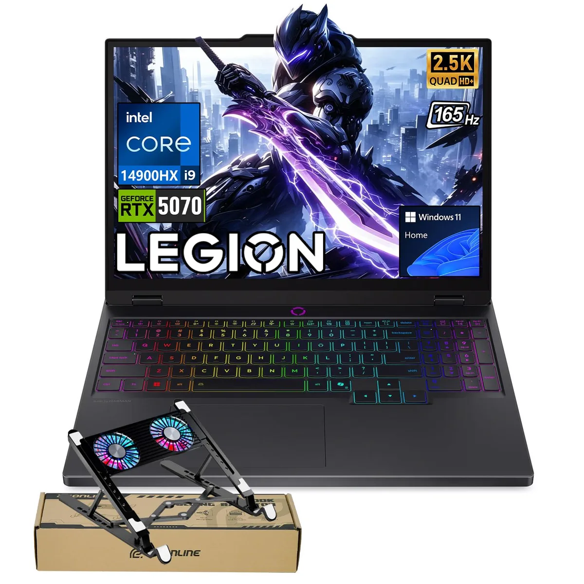 Lenovo Lenovo Legion 5 laptop Intel Core i9-14900HX RTX 5070 16GB DDR5 1TB 15.1" OLED 165Hz Black w/Bundle — product photo