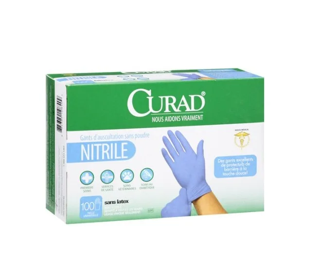 Curad Curad CUR4145 Nitrile Powder-Free Exam Gloves 100 count home health care — product photo