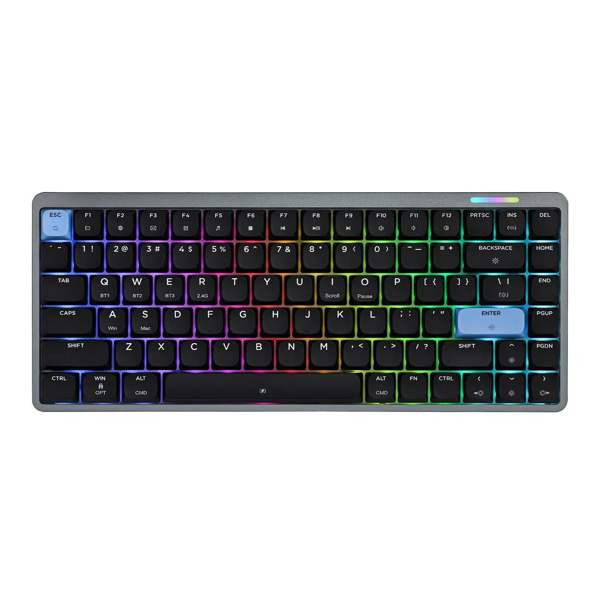 Epomaker Epomaker Luma84 Low Profile Aluminum Gaming Keyboard (Black&amp;Blue, Gateron Low-Profile Brown Switch) — product photo