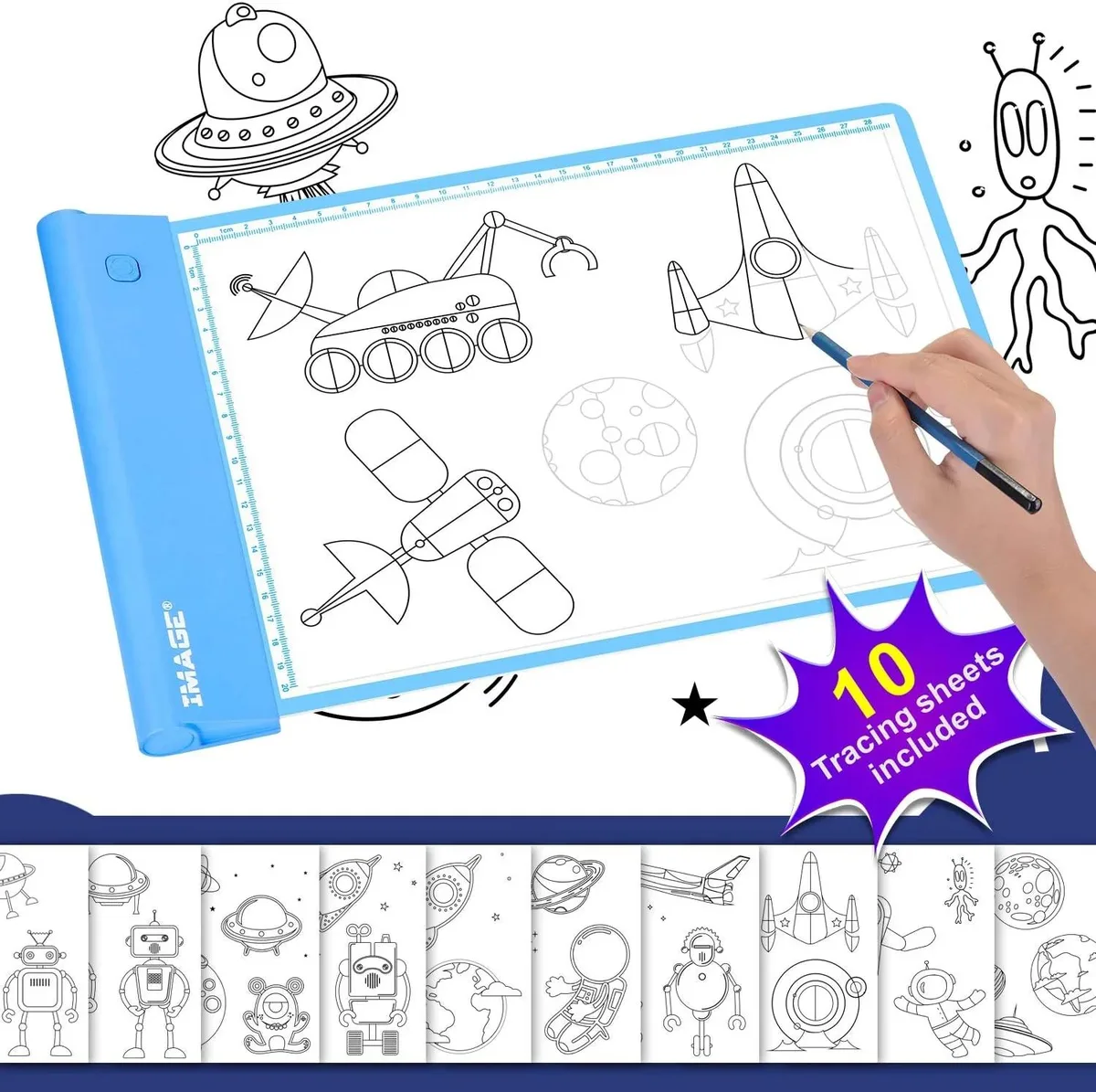Image Image HL0305B Adjustable Light-up Tracing Pad Blue 10 Sheets — product photo