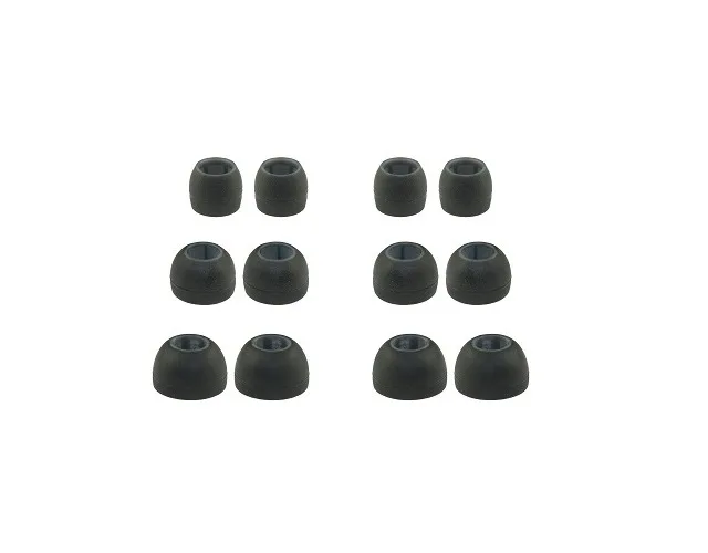 Earphones Plus Earphones Plus Ribbed Silicone Ear Tips 10mm 12mm 14mm Black — product photo