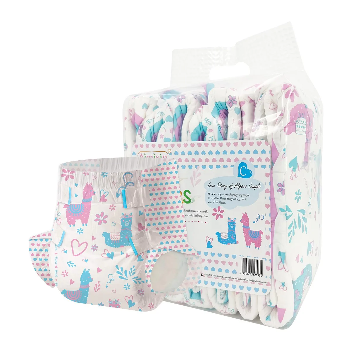 Aimisin Aimisin Adult Diaper Mr. and Mrs. Alpaca Large 7pcs 101 Ounce — product photo