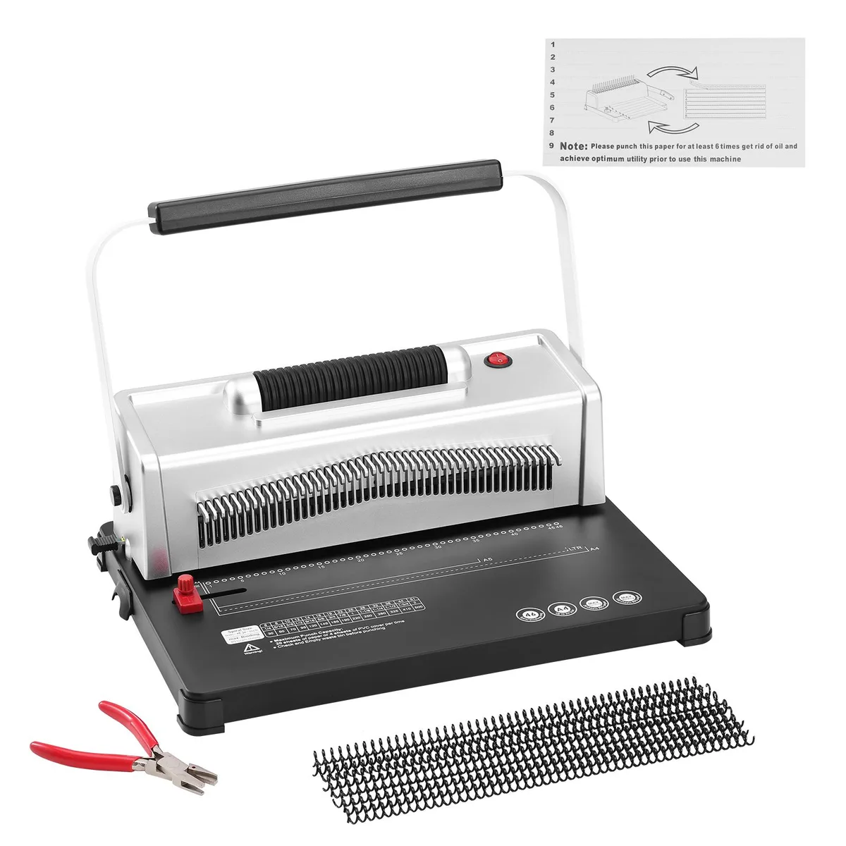 VEVOR VEVOR Coil Spiral Binding Machine 46-Hole 500 Sheet Electric Binder with 100 Coils — product photo