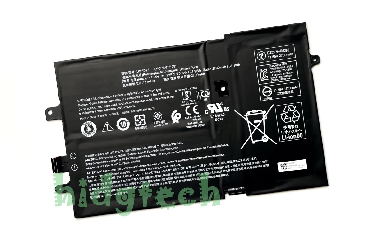Beisite Beisite AP18D7J laptop battery 11.55V 31.9Wh for Acer Swift 7 2019 SF714-52T — product photo