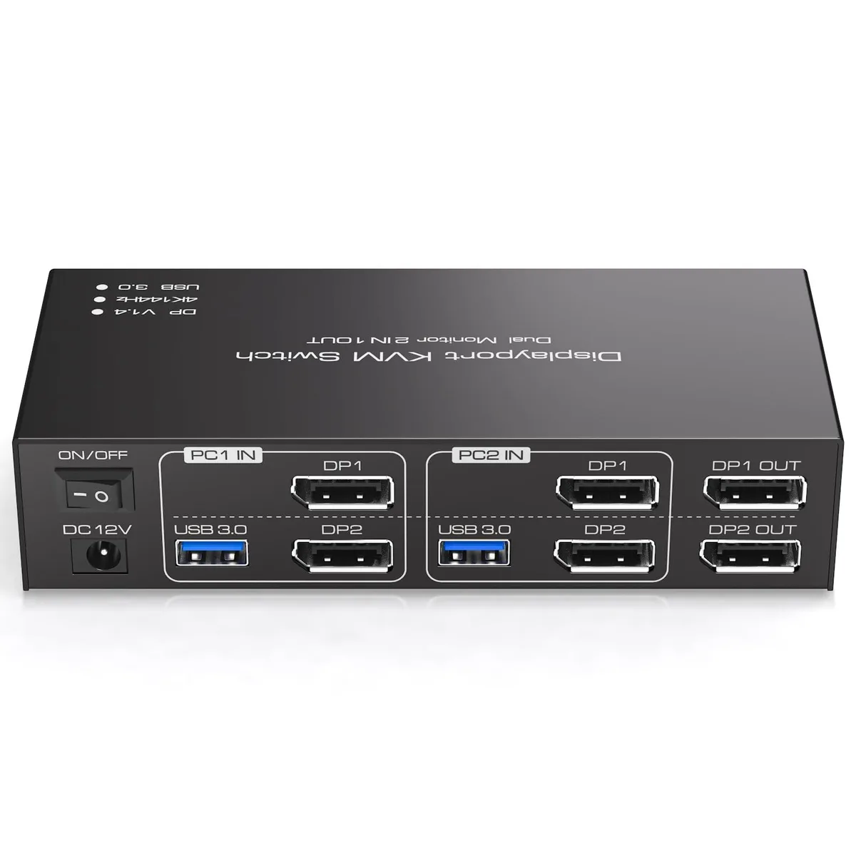  TRENDnet TJUS-SW273251210N DisplayPort KVM Switch 2-Port 4K@144Hz USB 3.0 — product photo
