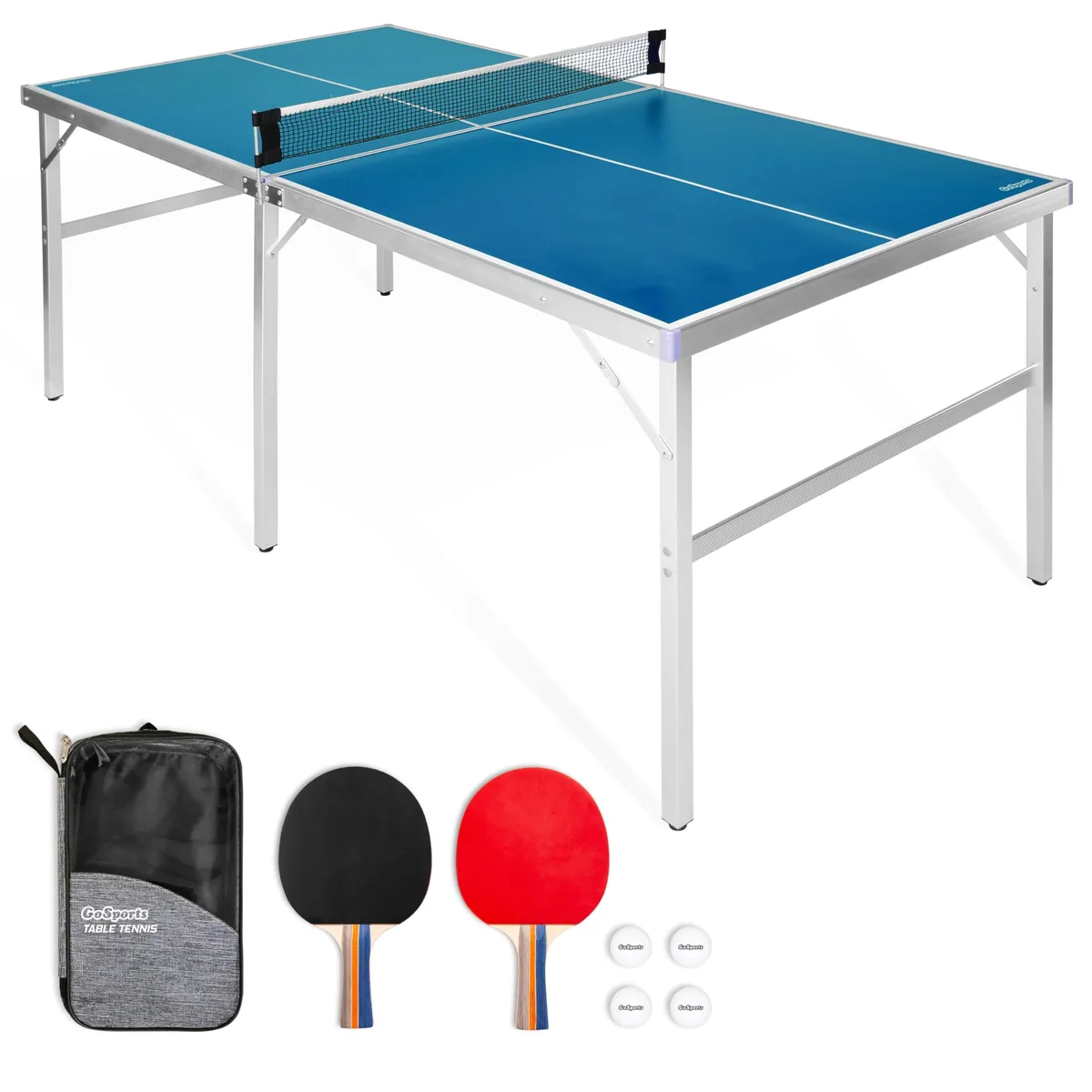 GoSports 6 ft x 3 ft Mid-Size Table Tennis Game Set — product photo