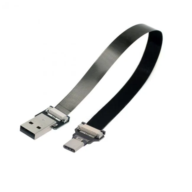 xiwai xiwai USB 2.0 Type-A Male to USB-C Male Data Flat Slim FPC Cable 10-200cm — product photo