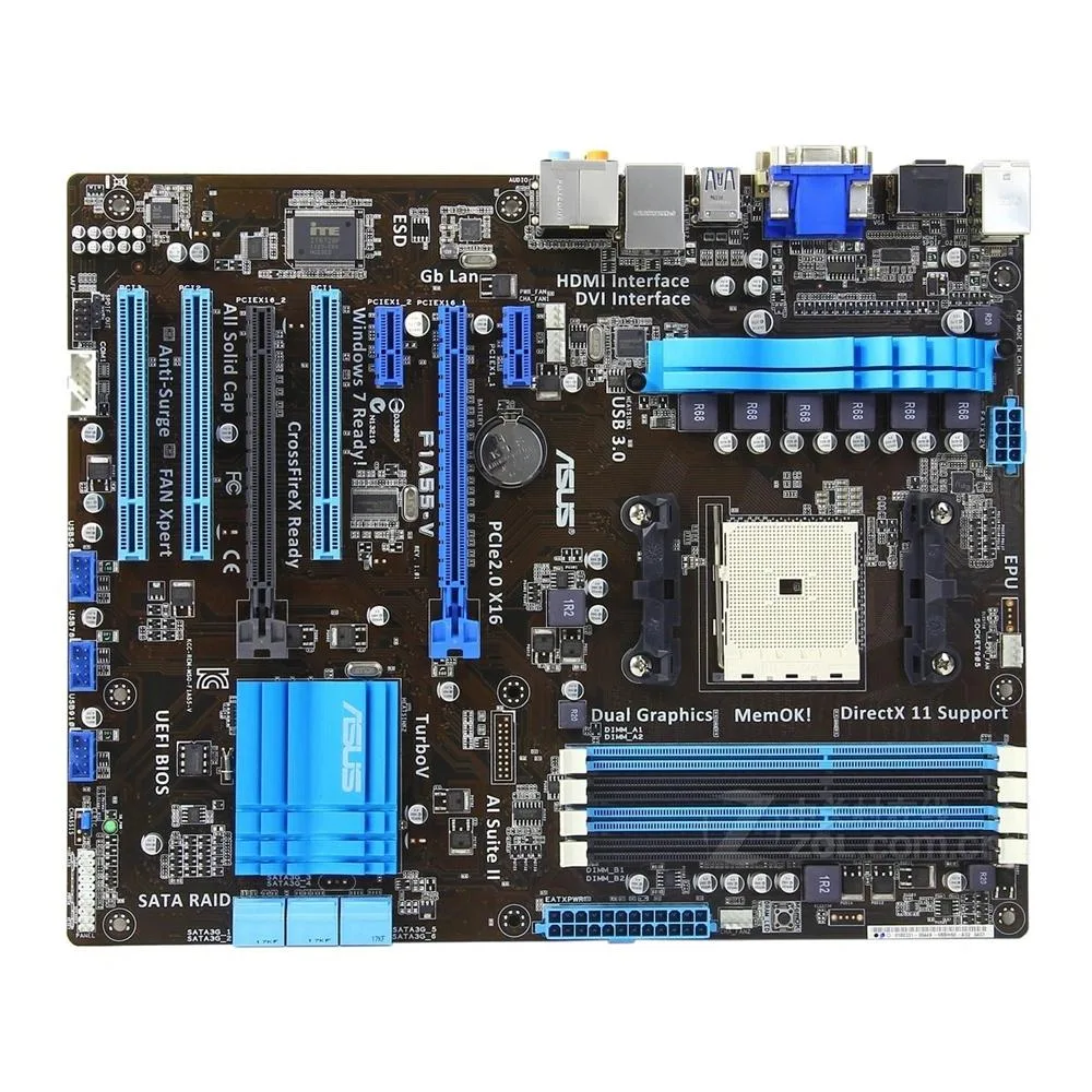 ASUS ASUS F1A55-V AMD A55 FM1 DDR3 64GB ATX motherboard — product photo