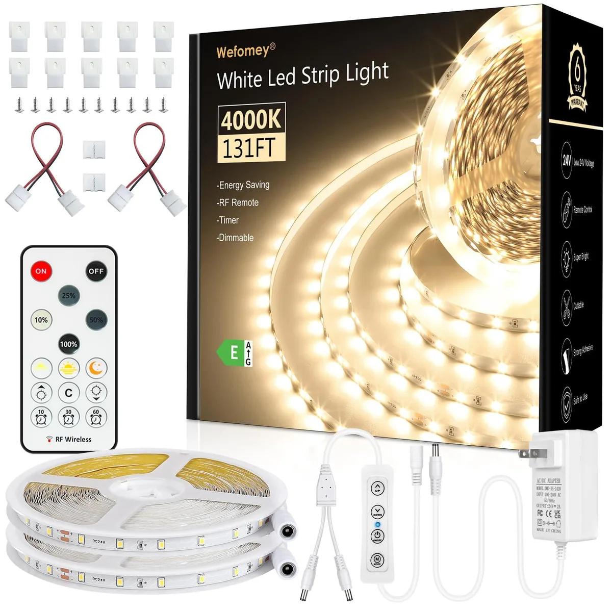 Two rolls of flexible copper-finish LED tape light with self-adhesive backing