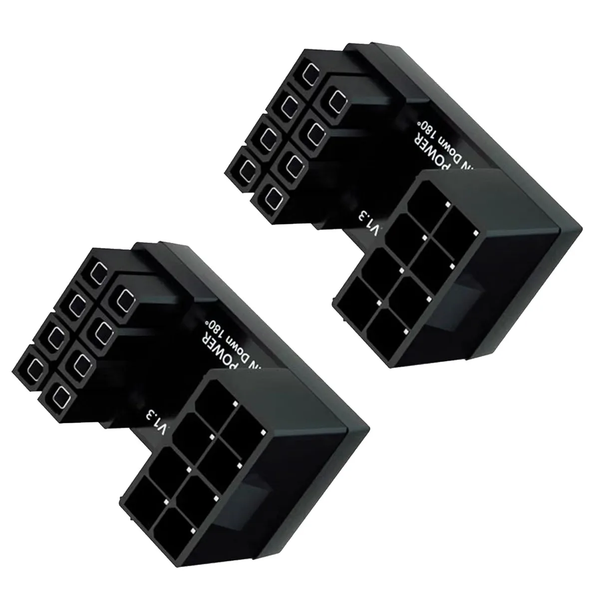 Vszerda Vszerda 180° U-Type ATX 8-Pin Male to Female GPU Power Adapter (Up Angle, 2 pcs) — product photo