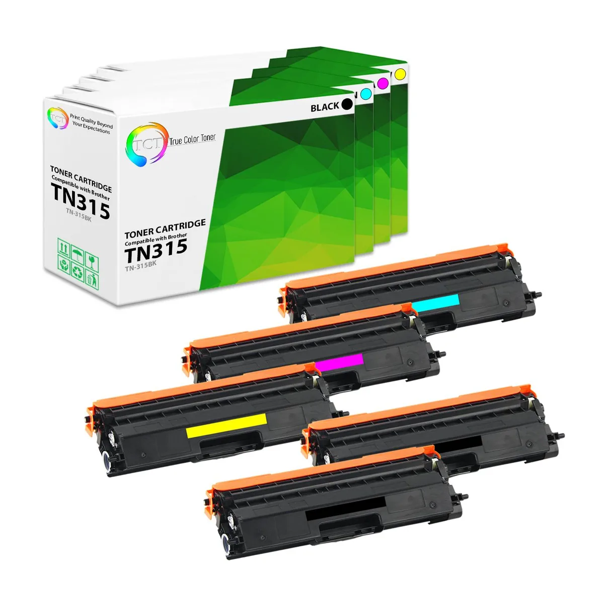 TCT TCT TN315 Toner Cartridge 5 Pack 4 Colors Standard Yield — product photo