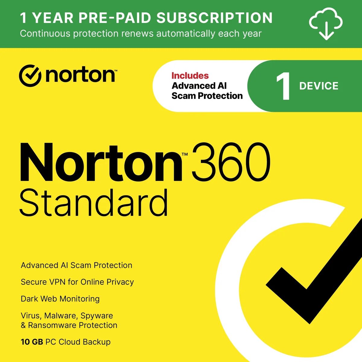 Norton Norton 360 Standard 2026 21390755 1 Device Antivirus — product photo
