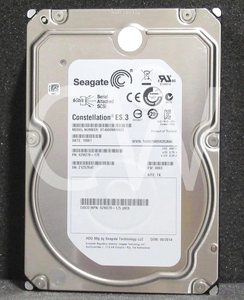 Seagate Seagate ST4000NM0023 Constellation ES.3 4TB 7200RPM SAS 128MB 3.5" internal hard drive — product photo