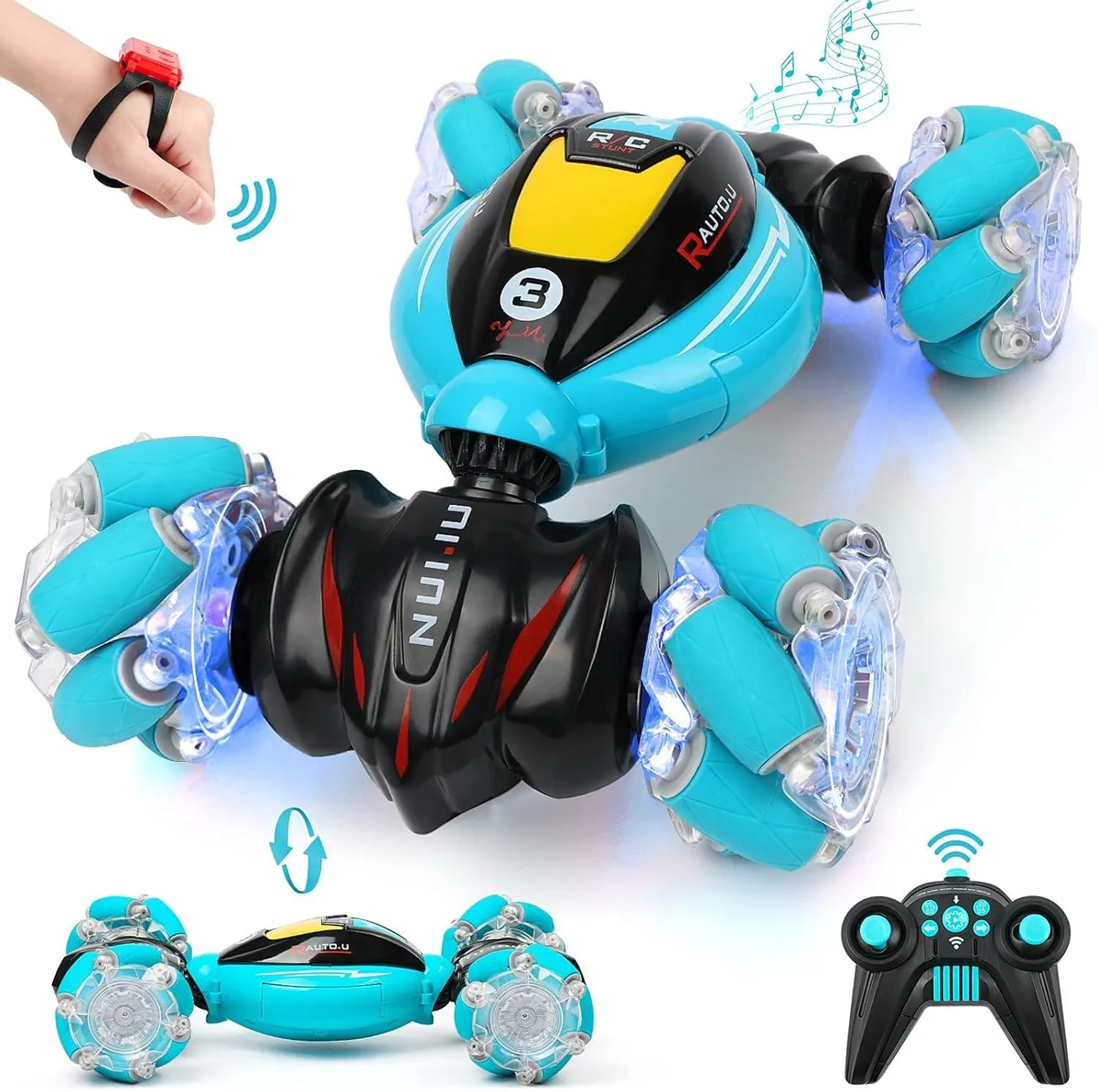 usbroway usbroway Gesture Sensing Stunt Car 360° Rotating 4WD 2.4Ghz Hand Controlled Toy — product photo