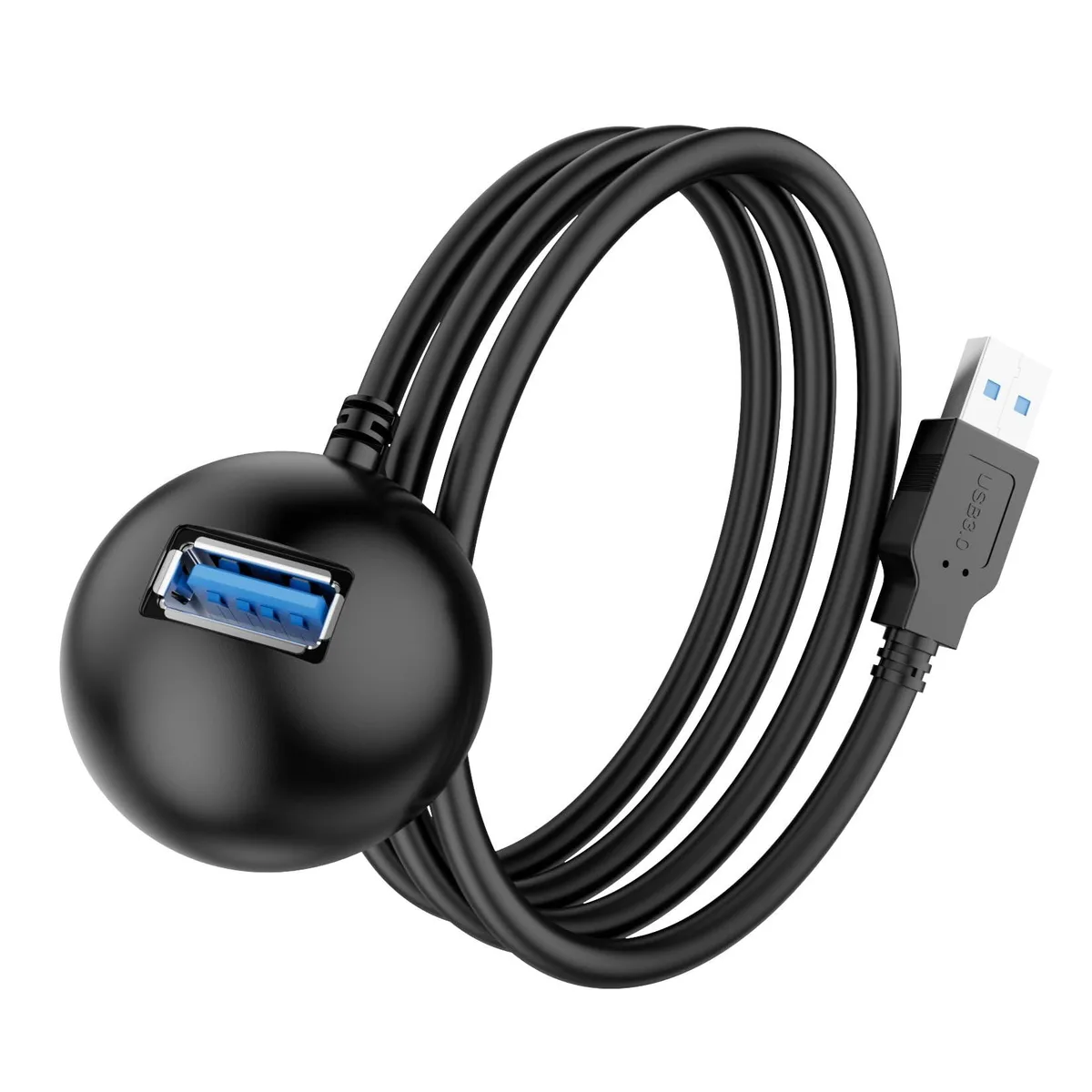 Vszerda Vszerda USB 3.0 Extension Cable with Pedestal 10FT Type-A Male to Female 5Gbps Black — product photo