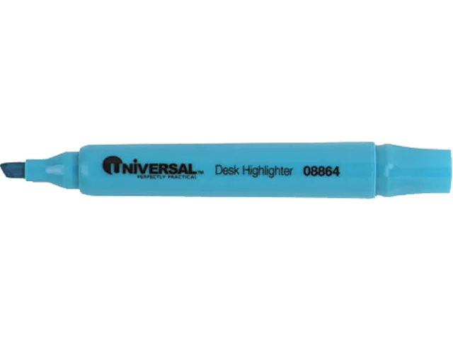 Universal Business Supply Universal Business Supply 08864 highlighter marker fluorescent blue chisel tip dozen — product photo