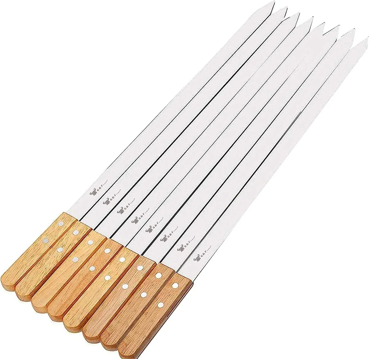 G & F Products G & F Products 25619 23 Inch Stainless Steel BBQ Skewer 8 Piece Silver grill accessory — product photo