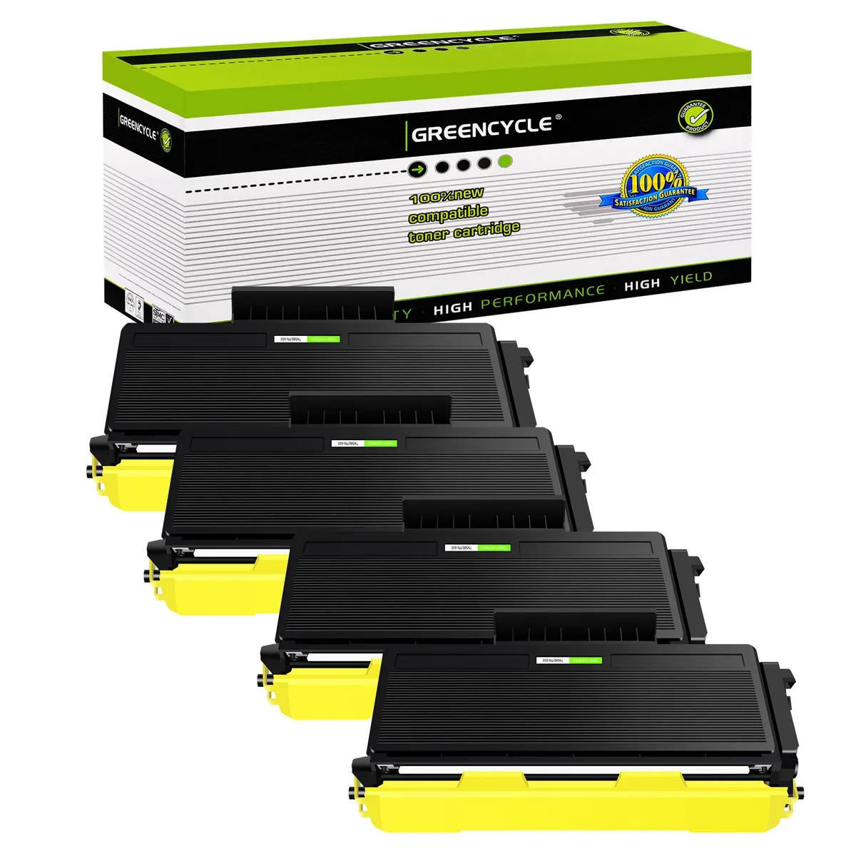 GREENCYCLE GREENCYCLE TN580 4 Pack Black Toner Cartridge 8000 Pages — product photo