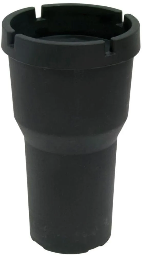 Black self-extinguishing ashtray, cup-holder size, one piece