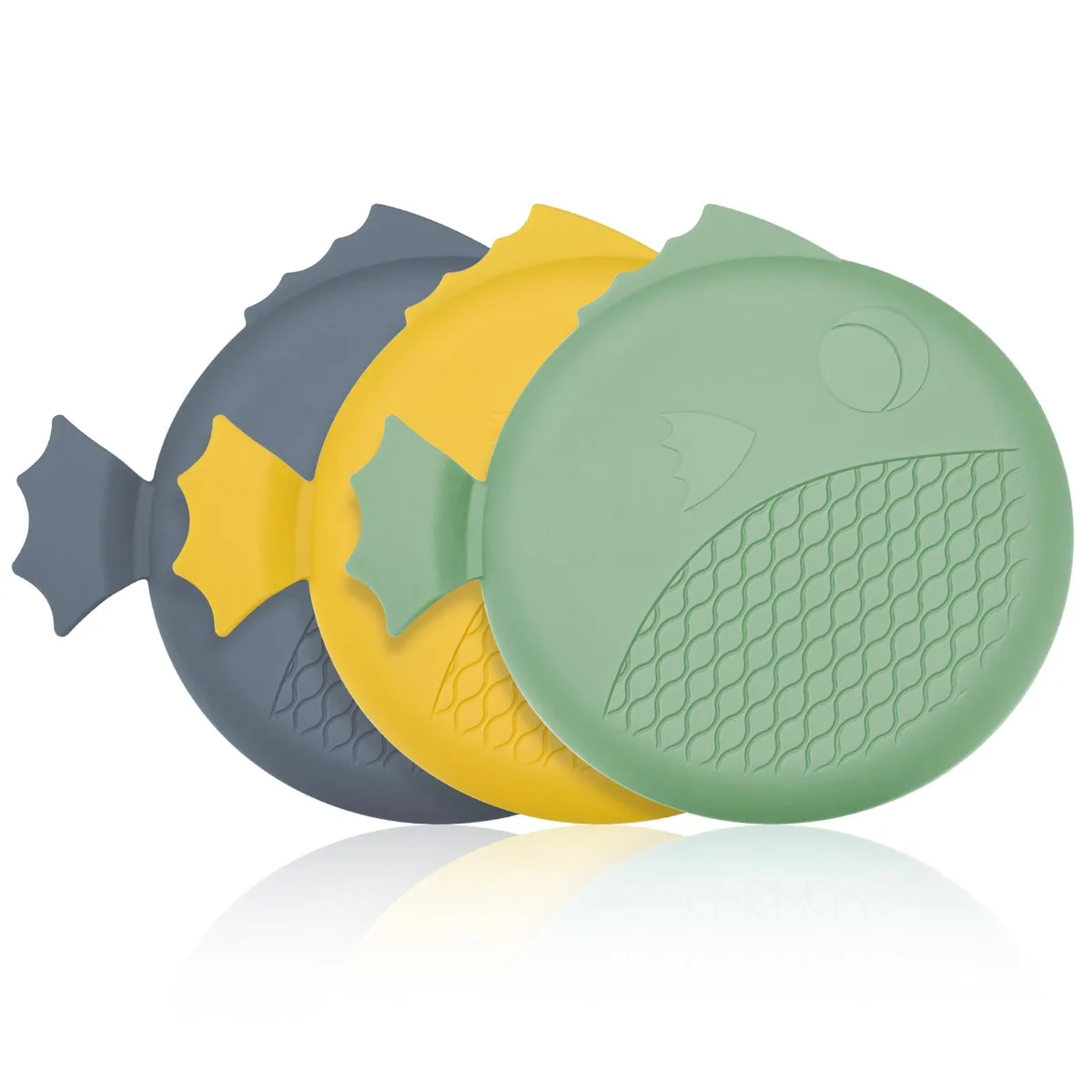 Three flat gray silicone drain stoppers each 5.9 inch diameter with center suction cup
