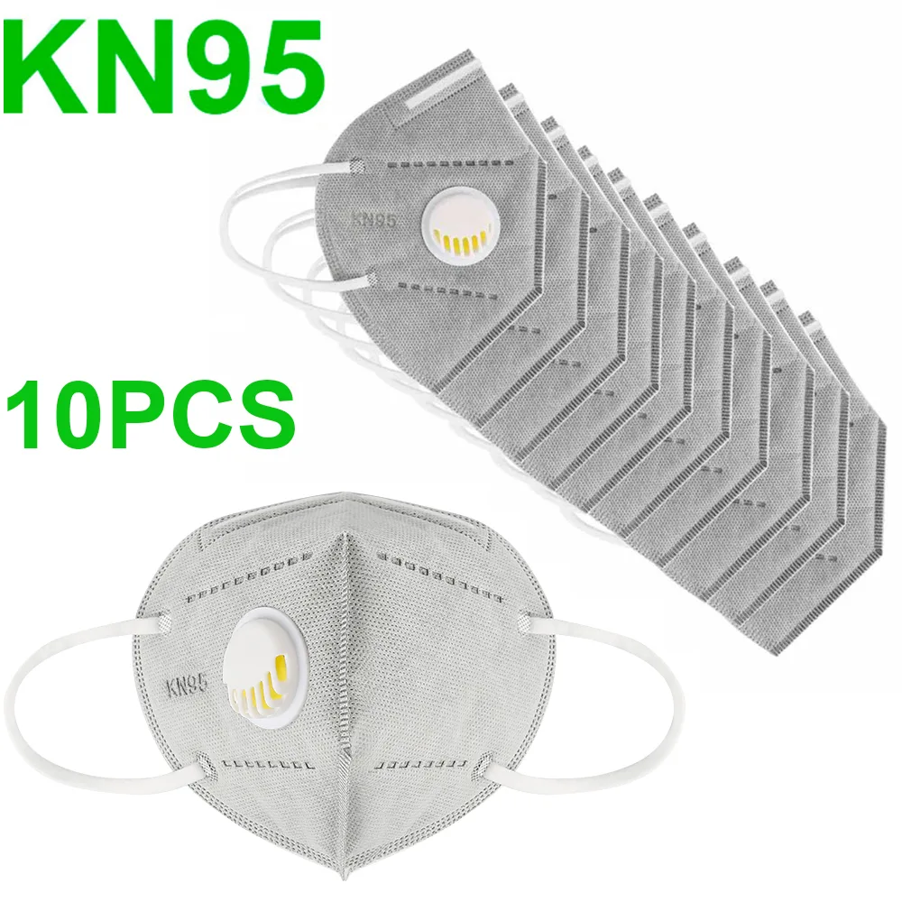 IHDAPP IHDAPP KN95 FFP2 Gray Face Mask with Valve 10PCS — product photo