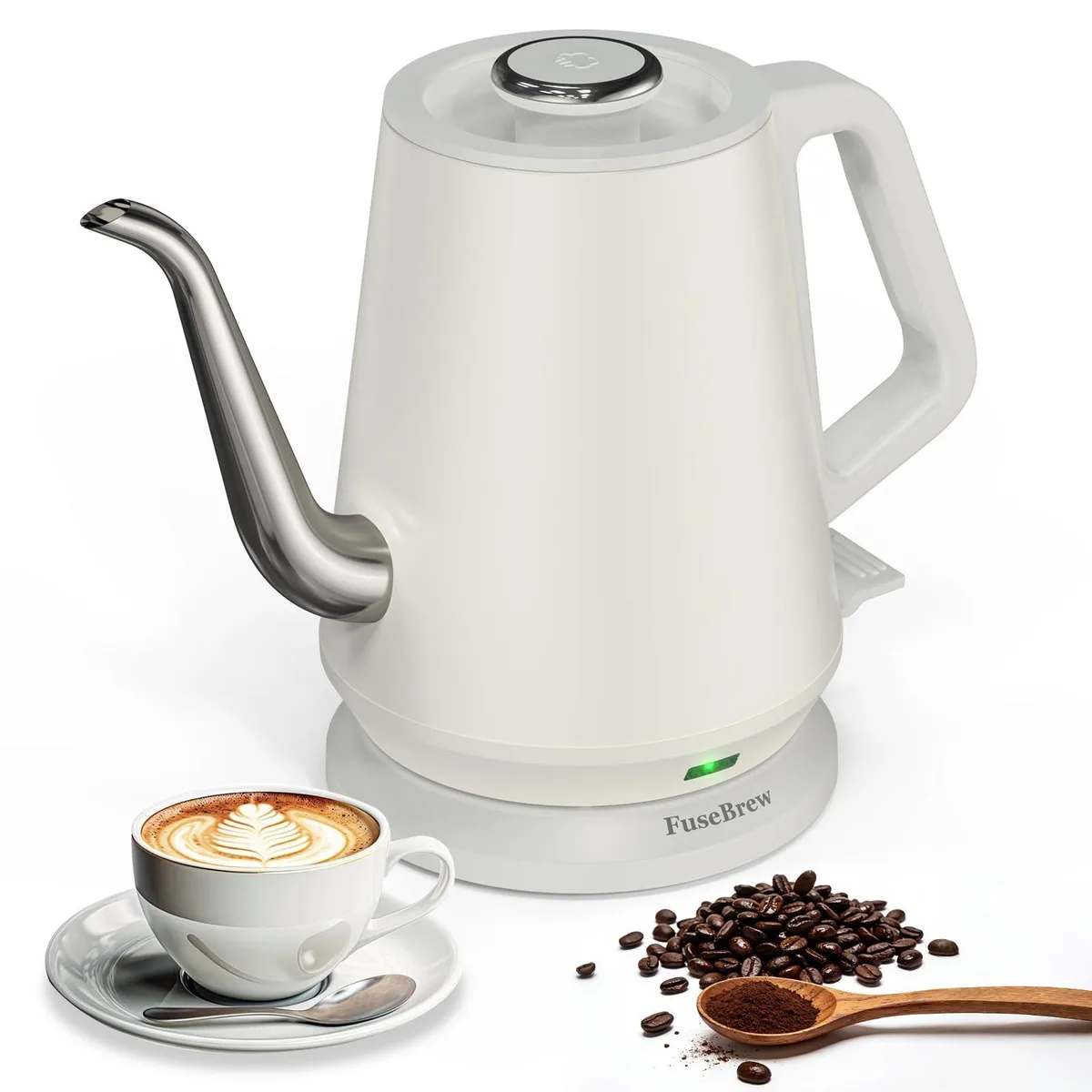 FuseBrew Gooseneck Electric Kettle 800 ml Gray White — product photo