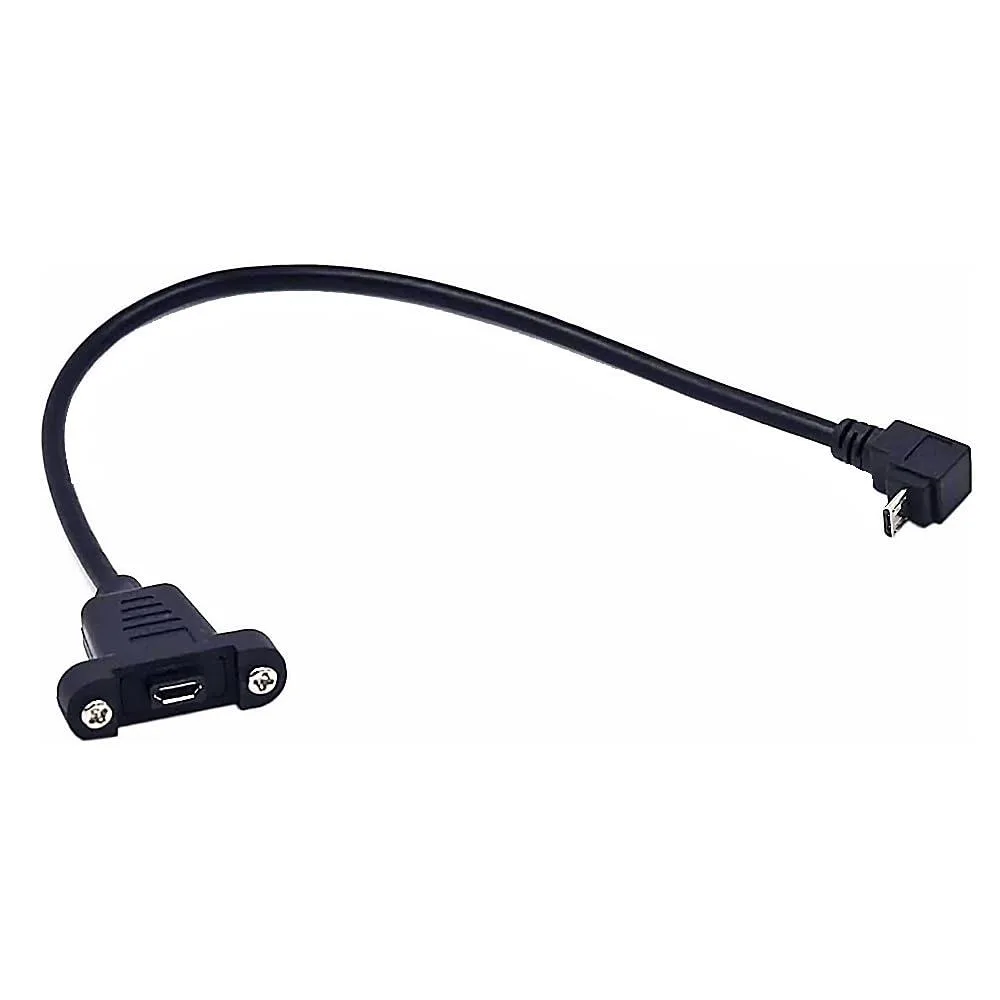 BUCIER BUCIER Micro USB 5 Pin Extension Cable 0.3 m Down Angle Screw Lock — product photo