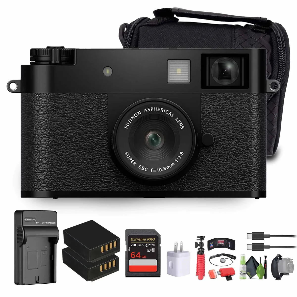 FUJIFILM FUJIFILM X half Camera Kit Black 18MP 10.8mm f/2.8 64GB — product photo