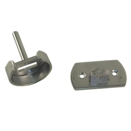 Satin chrome shackless padlock security hasp with protective rings