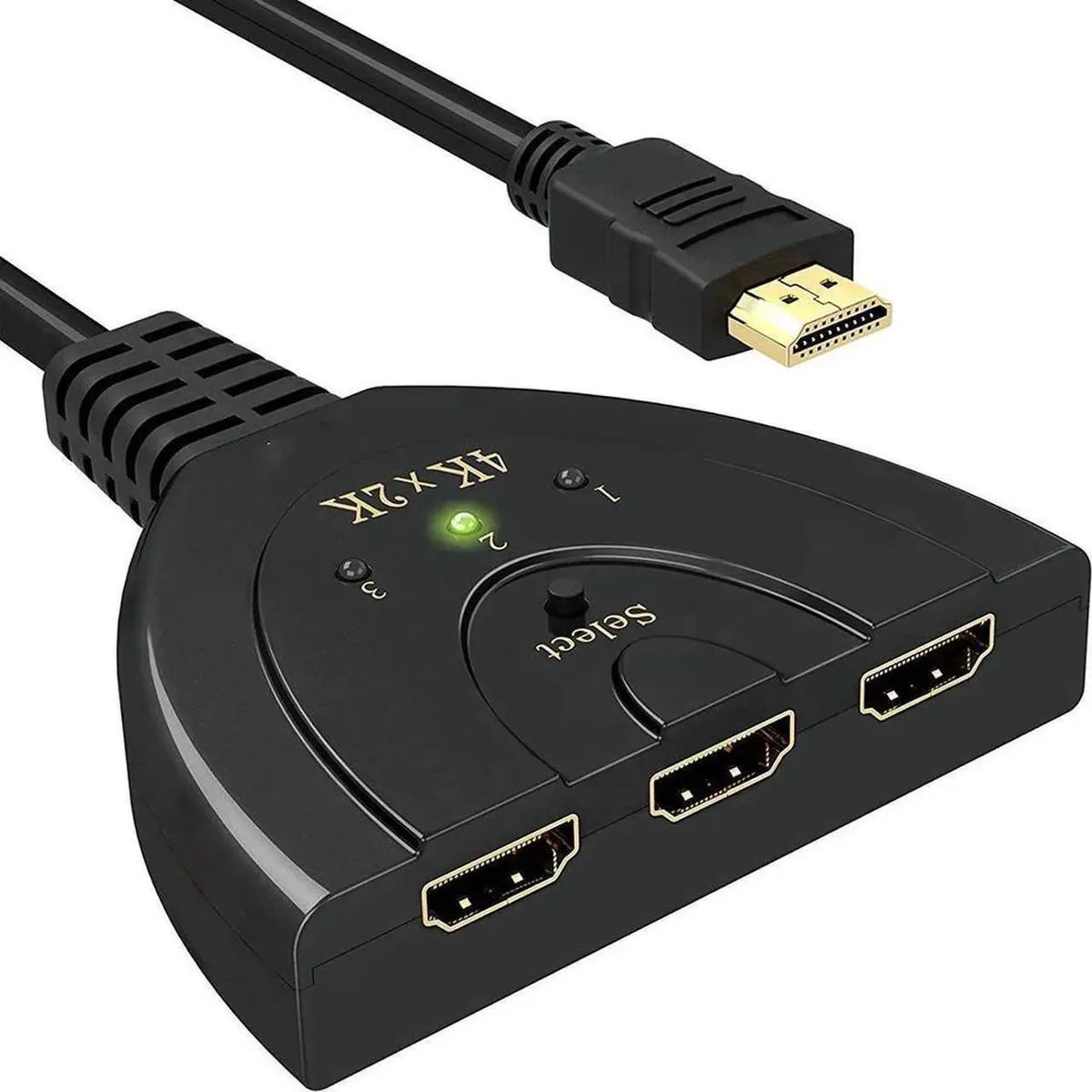 Vszerda Vszerda 3 Port 4K HDMI Switch 3x1 with 1.8ft Pigtail Cable — product photo