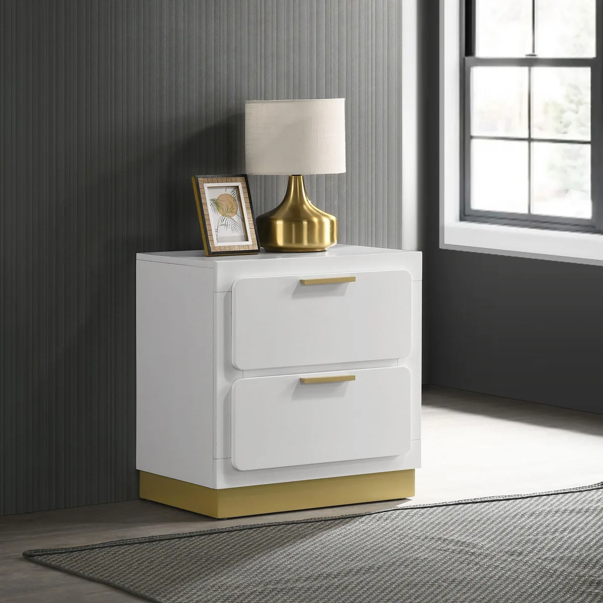 tuphen tuphen Sophia White 2-drawer Nightstand 23.5x22.75x14.75 in — product photo