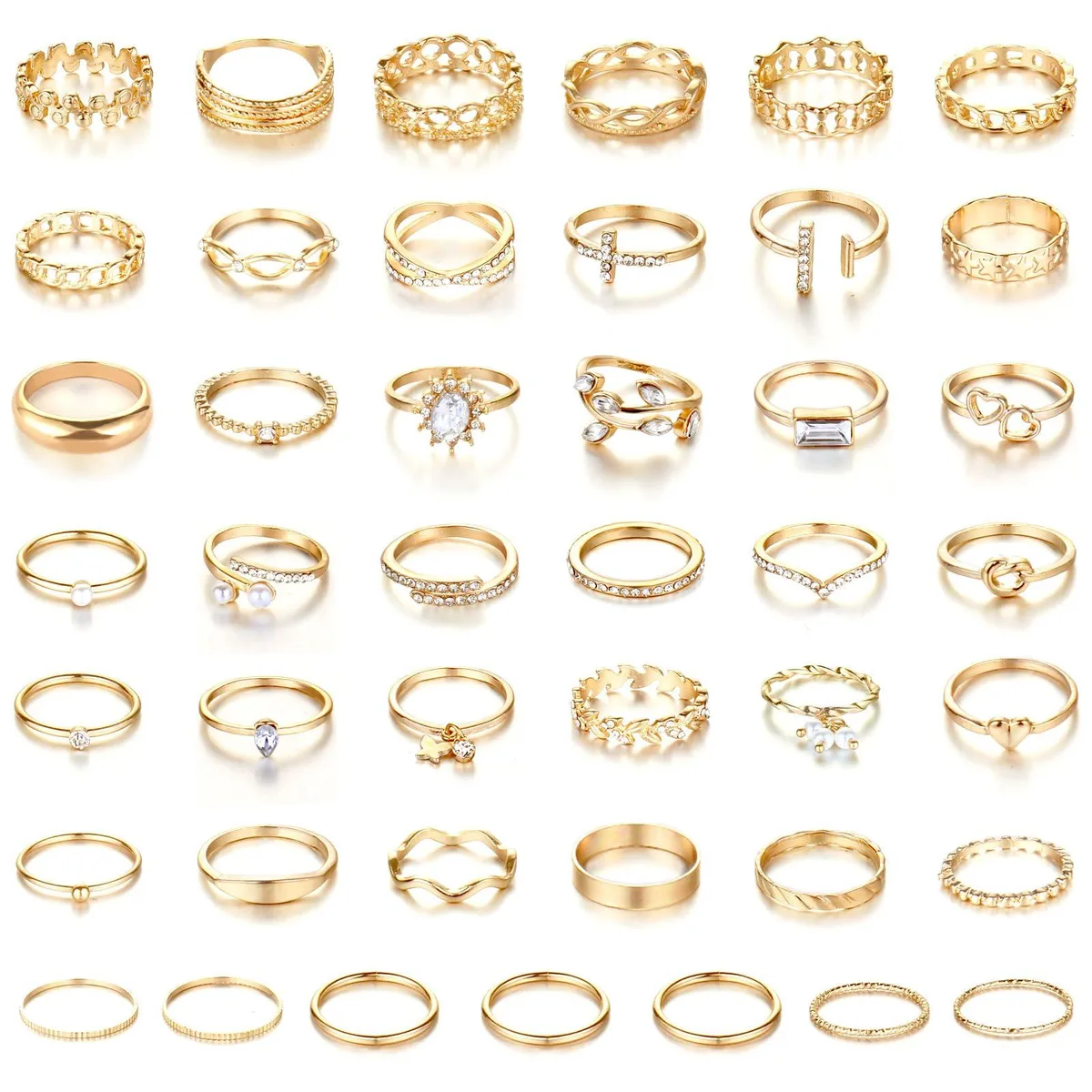  CHICUTIE 43Pcs Gold Knuckle Rings Set — product photo