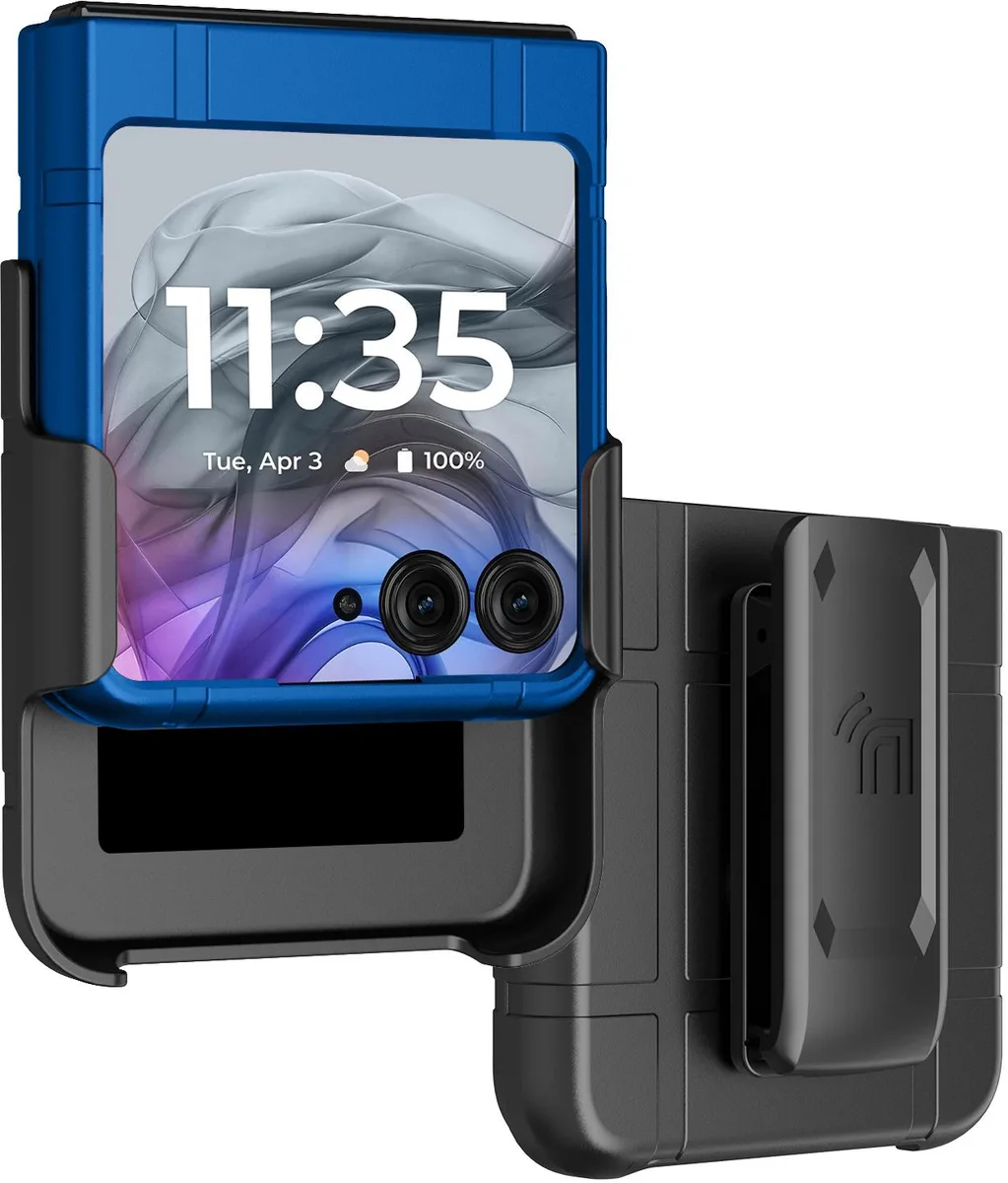 Nakedcellphone Nakedcellphone Hard Case &amp; Belt Clip Holster for Motorola RAZR 2024/2025/2026 - Blue — product photo