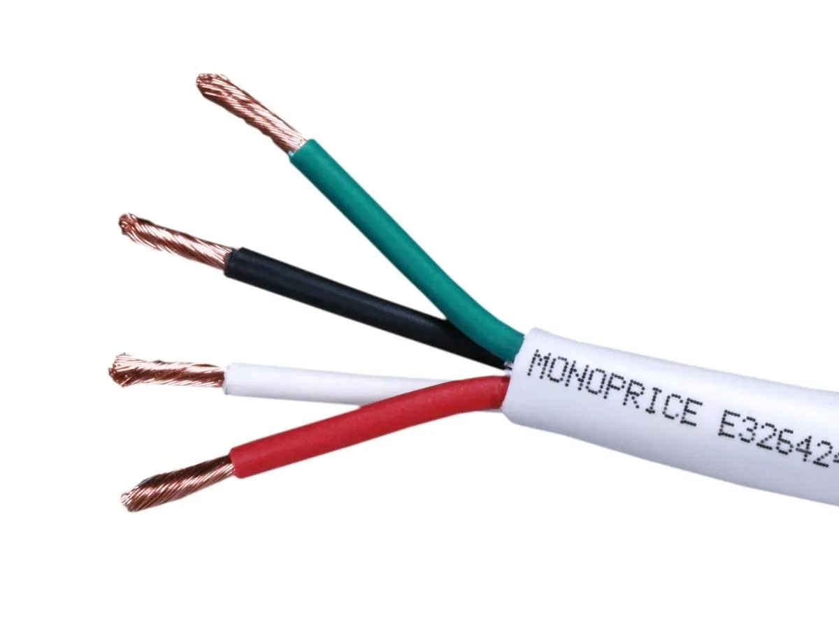 Monoprice Inc. Monoprice Inc. 116077 Speaker Wire 18AWG 4-Conductor 1000ft White — product photo