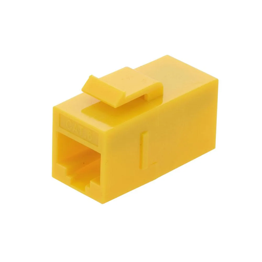 NavePoint NavePoint CAT6 UTP keystone coupler RJ45 female to female 25 pack yellow — product photo
