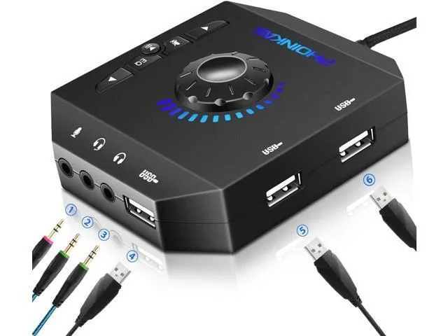 LORDWORLD LORDWORLD T10 6-in-1 USB Sound Card Black — product photo