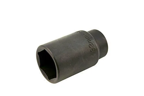 Black 33mm six-point hex axle nut socket with 1/2-inch drive