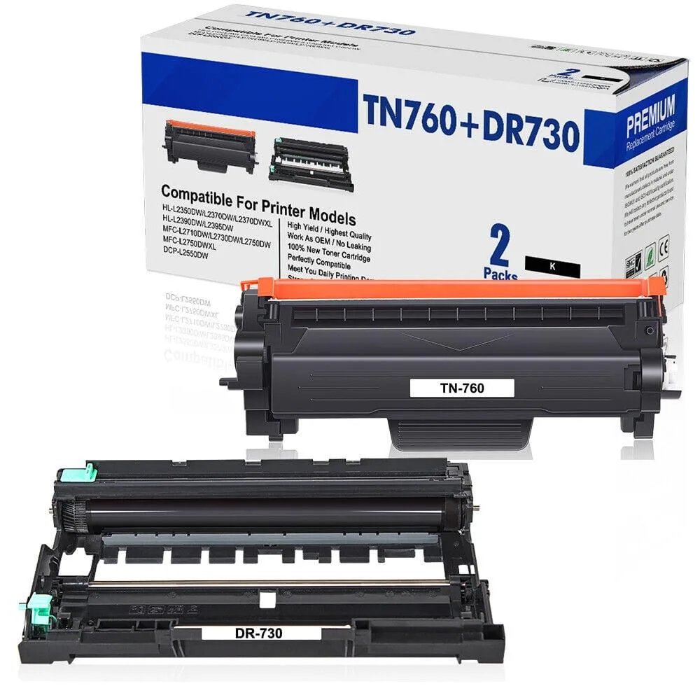 Ninestar Technology Ninestar Technology TN760 toner cartridge &amp; DR730 drum 2 pack — product photo