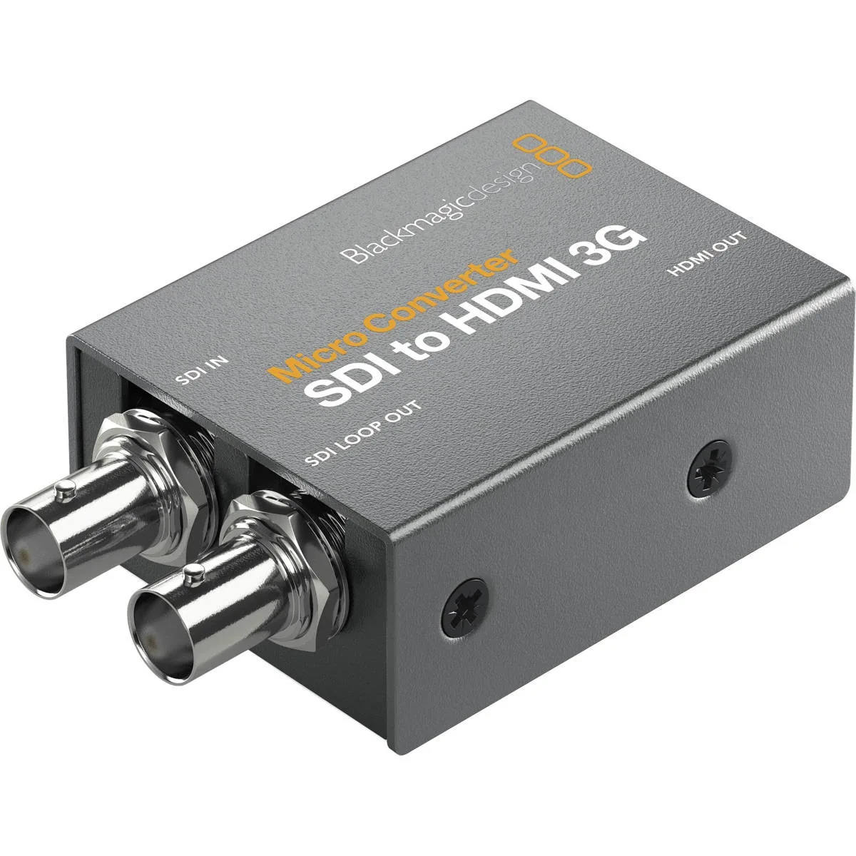 Compact metal box with SDI, HDMI ports and LED lights