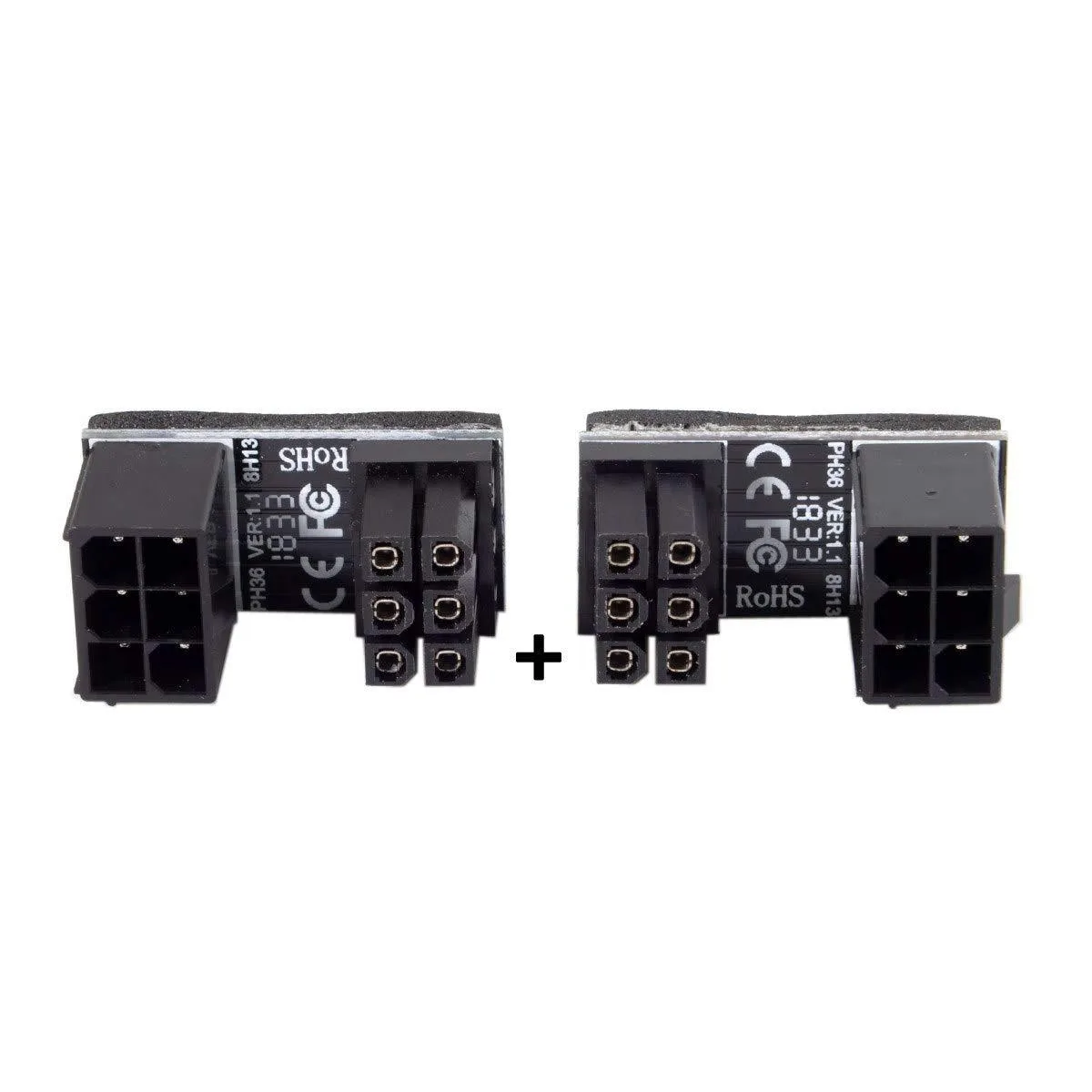 Vszerda Vszerda PW-008 6Pin Female to 6Pin Male 180 Degree Angled Power Adapter 2pcs — product photo