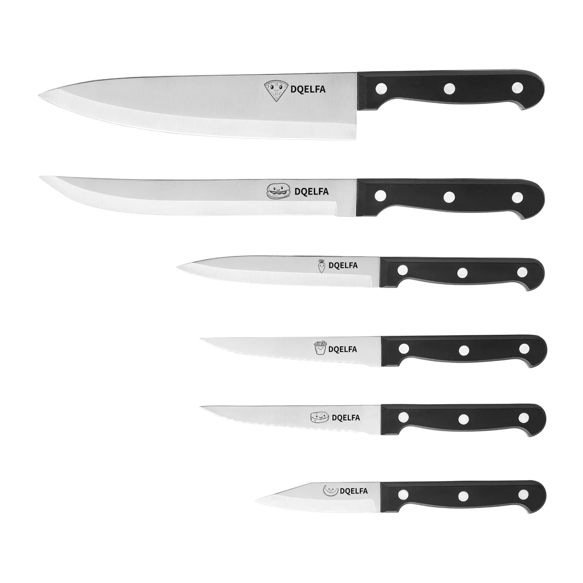 DQELFA 16-Piece Kitchen Knife Set Black — product photo