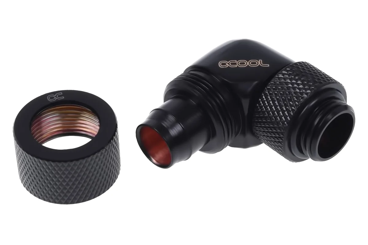 Alphacool Alphacool 17075 13/10mm 90° Revolvable Compression Fitting Deep Black — product photo