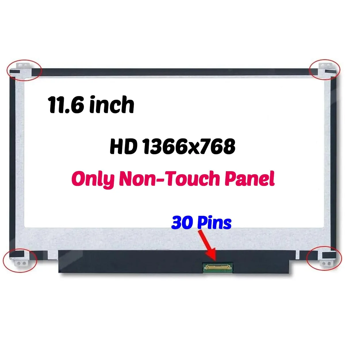 NUOLAISUN NUOLAISUN 11.6" HD LCD Screen N116BGE-EB2 for Dell Chromebook 11 P22T — product photo