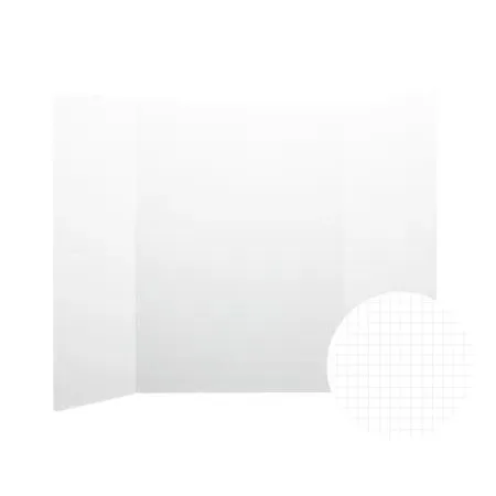 Pack of 24 white tri-fold corrugated boards with faint grid lines