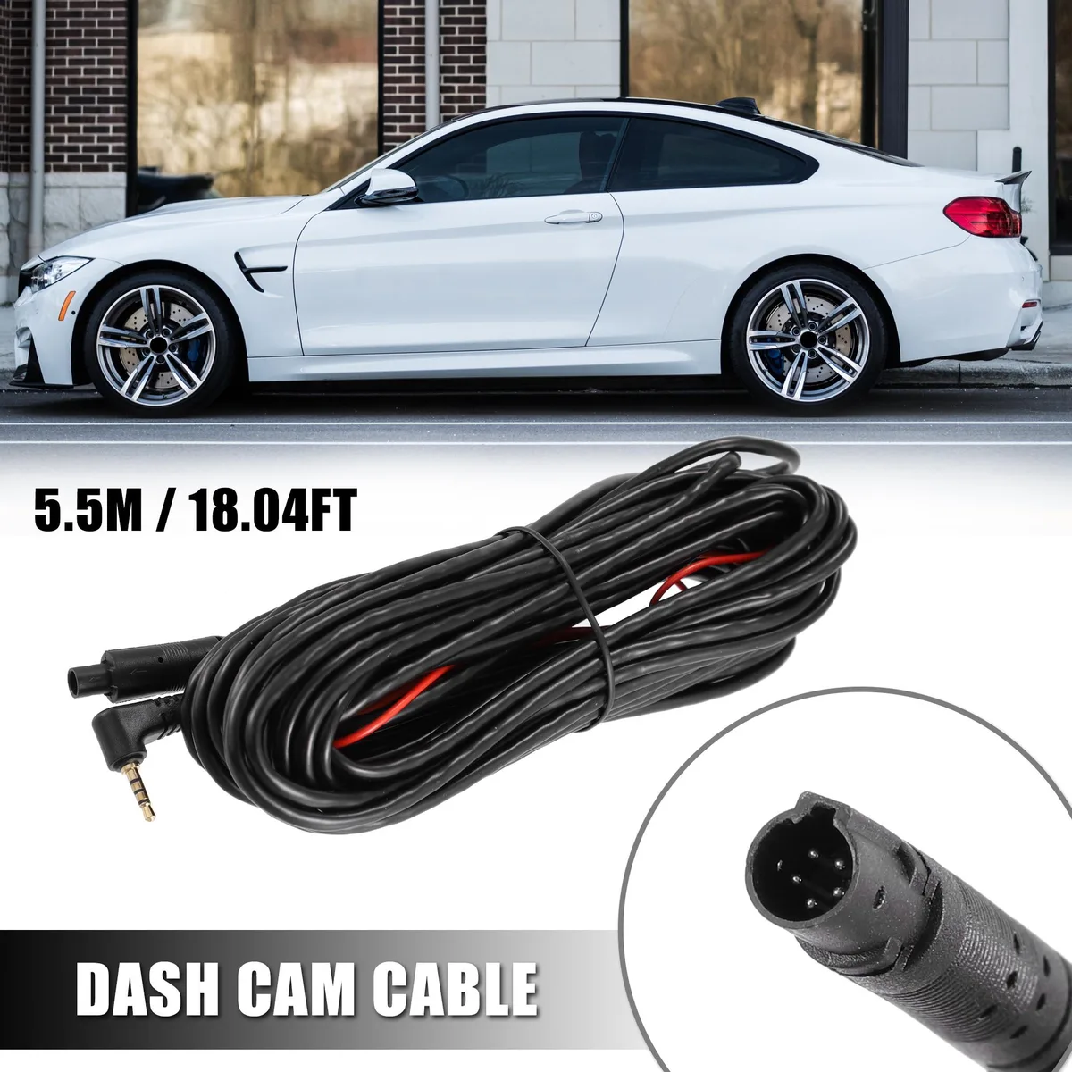 Unique-Bargains Unique-Bargains 5 Pin 5.5m 18Ft Dash Cam Backup Camera Extension Cord car electronics accessory — product photo